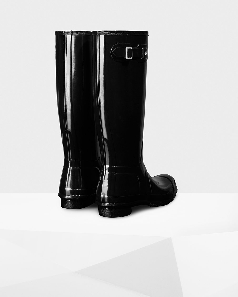 Women Hunter Original Gloss | Tall Rain Boots Black | NZ-41968-KZTM